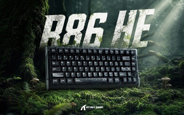 Attack Shark anuncia novo teclado magnético de fibra de carbono, o R86 HE