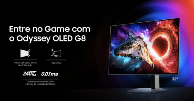 Samsung lança monitor gamer 6K de 330 Hz e novo OLED G8 no Brasil