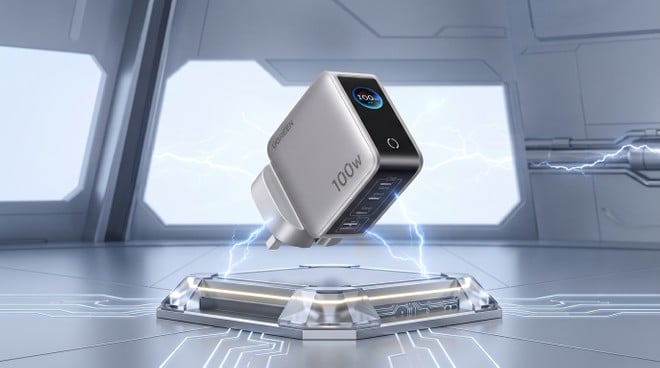 UGREEN lança carregador Nexode Pro GaN de 100W com tela de status e 4 portas